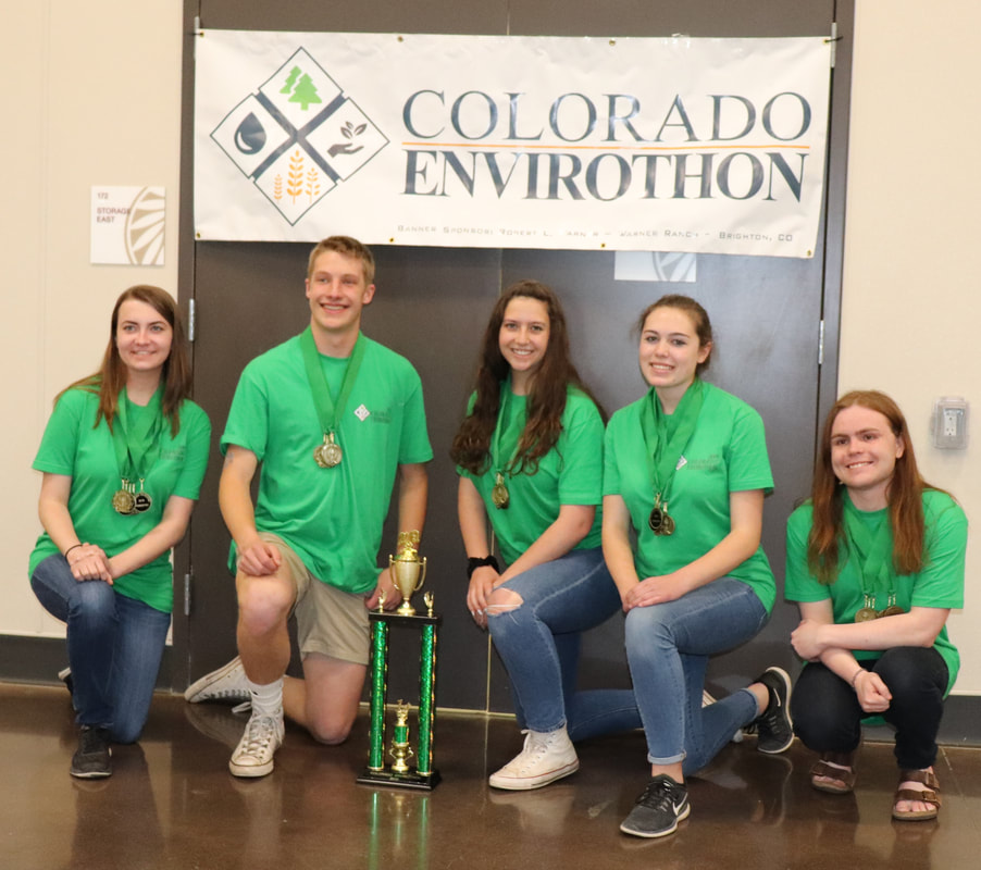 Picture2018: Woodland Park High School Team Winners Danielle Moreno, Arity Jane Sherwood, Cameron Billings-Vella Adalee Marie Smith-Simmons and Addison Swaney  